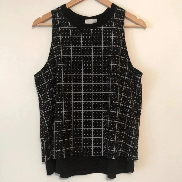 14th & Union Double Layer Split back Sleeveless Top - Picture 1 of 6